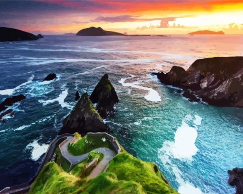 Dingle Peninsula At Sunset paint by numbers