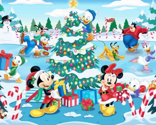 Mickey Mouse And Friends Skating paint by numbers