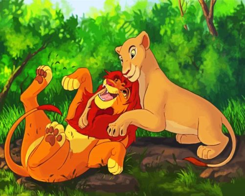 Simba And Nala Disney paint by numbers