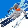 Downhill Skiing Snow paint by numbers