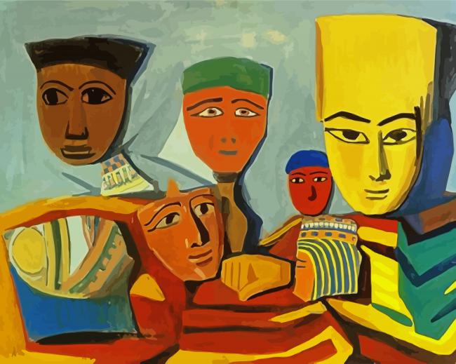 Egyptian Masks paint by numbers