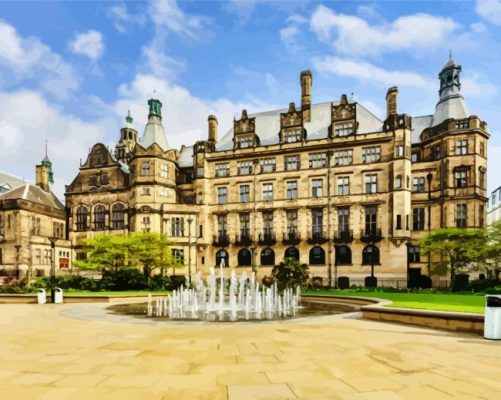 Sheffield Town Hall Building paint by numbers