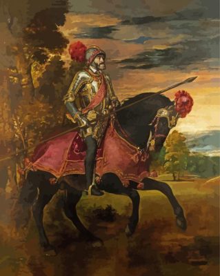 Equestrian Portrait Of Charles V paint by numbers