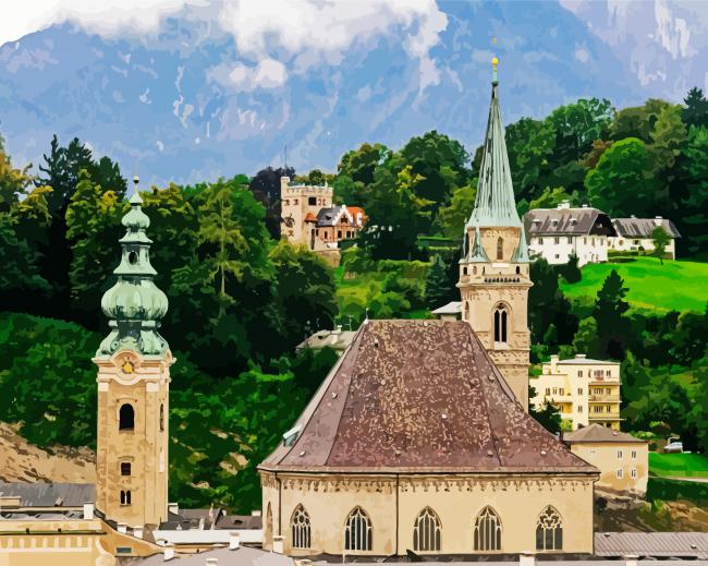 Erzabtei Stift St Peter Salzburg paint by numbers