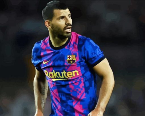 Sergio Leonel Agüero FC Barcelona paint by numbers