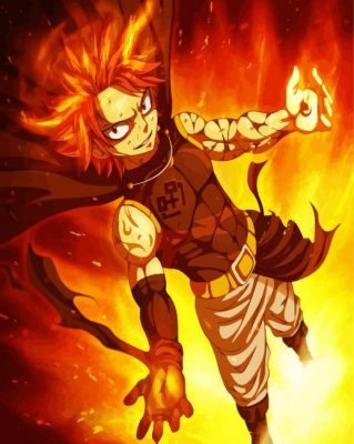 Powerful Natsu Dragneel paint by numbers