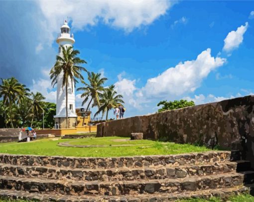 Galle Dutch Fort Lighthouse paint by numbers