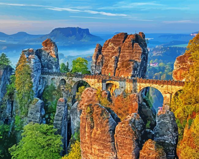 Aesthetic Bastei Dresden paint by numbers