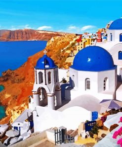 Fantastic Thira City paint by numbers