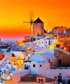 Aesthetic Thira City paint by numbers