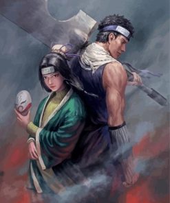 Haku And Zabuza Characters paint by numbers