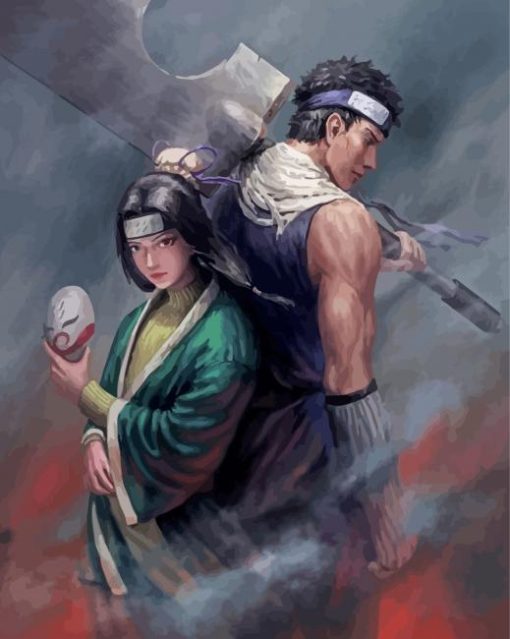 Haku And Zabuza Characters paint by numbers