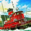 Harbour Tugboat Ship paint by numbers