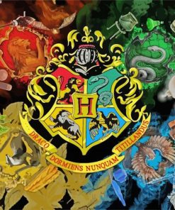 Hogwarts School Logo paint by numbers