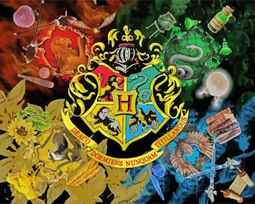 Hogwarts School Logo paint by numbers