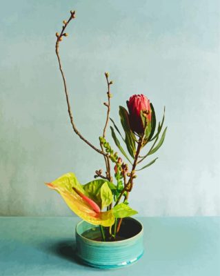 Ikebana Protea paint by numbers