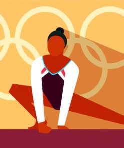 Illustration Gymnast Girl paint by numbers