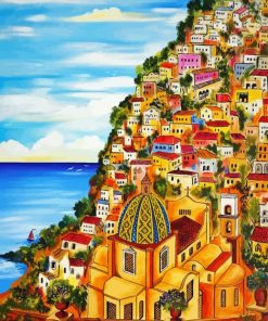 Positano Buildings Art paint by numbers