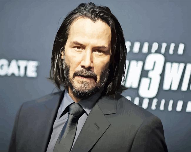 Keanu Reeves Actor paint by numbers