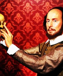 William Shakespeare With Head Skull paint by numbers