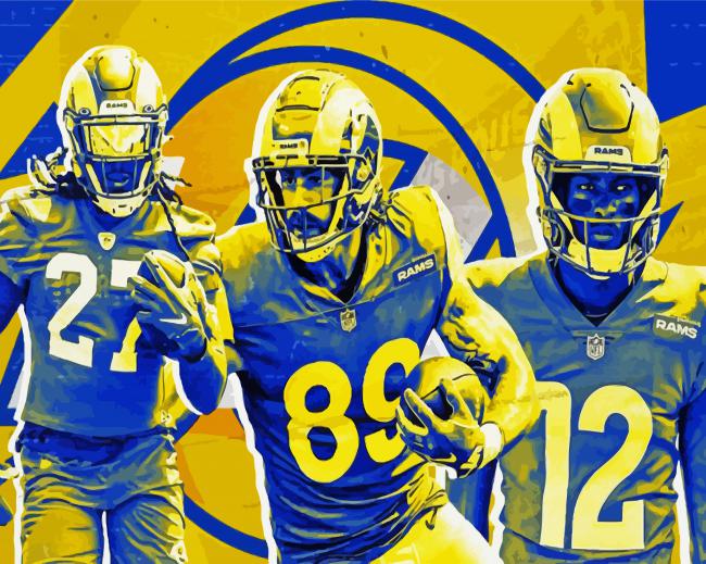 Los Angeles Rams Players paint by numbers