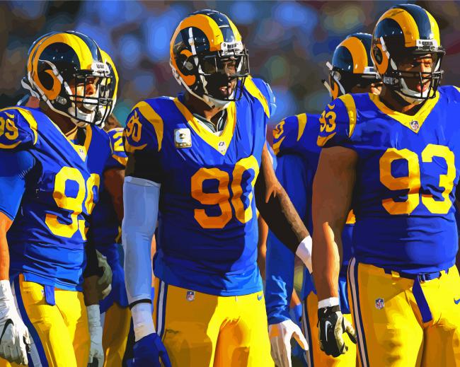 Los Angeles Rams Team Players paint by numbers