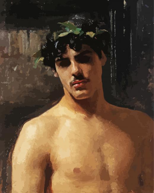 Man Wearing Laurels paint by numbers