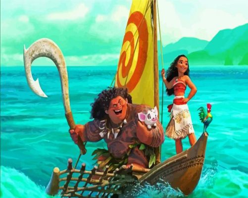 Maui And Moana Disney paint by numbers