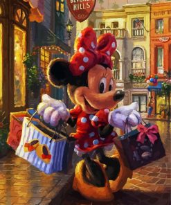 Minnie Mouse Doing Shopping paint by numbers