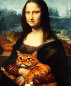 Mona Lisa With Cat paint by numbers