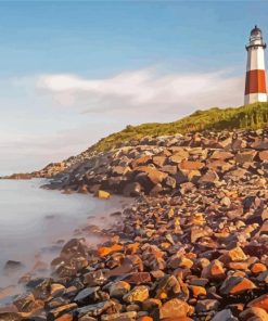 Montauk Point Lighthouse paint by numbers