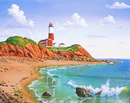 NY Montauk Lighthouse Museum paint by numbers