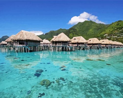 Moorea Island paint by numbers