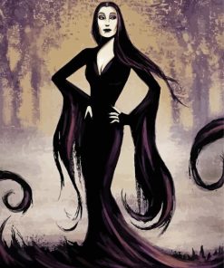 Morticia Addams Art paint by numbers