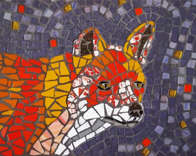 Mosaic Fox Animal paint by numbers