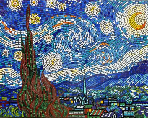 Mosaic Starry Night paint by numbers