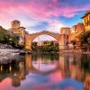 Mostar Old Bridge At Sunset paint by numbers