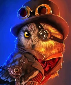 Mister Steampunk Owl paint by numbers