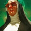 Creepy Nun Smoking paint by numbers