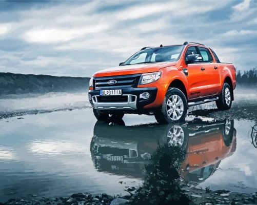 Orange Ford Ranger Car paint by numbers
