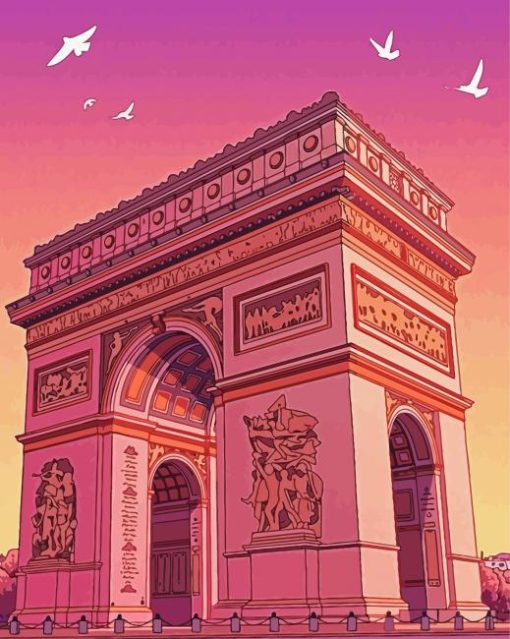 Arc De Triomphe Poster paint by numbers