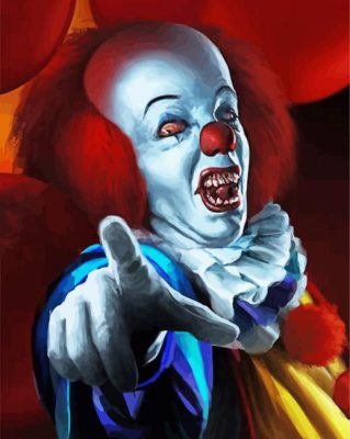 Scary Pennywise Clown paint by numbers
