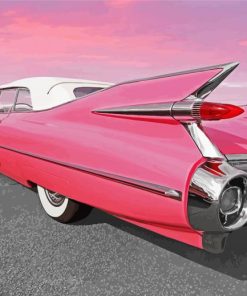 Pink Cadillac Car paint by numbers