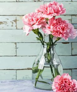 Pink Carnations In Vase paint by numbers