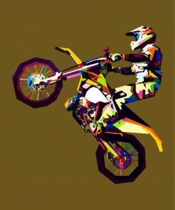 Pop Art Dirt Bike paint by numbers