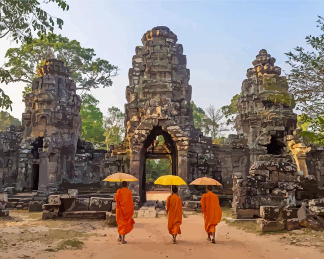 Preah Khan Temple paint byb numbers