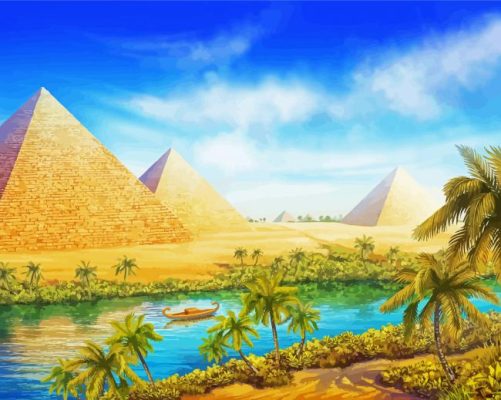 Pyramids Nile River paint by numbers
