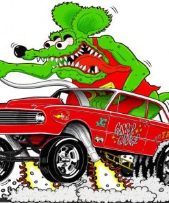 Rat Fink In Car paint by numbers