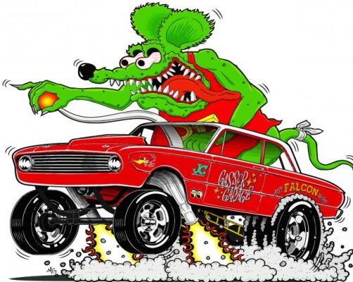 Rat Fink In Car paint by numbers