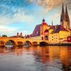 Regensburg Buildings Reflection paint by numbers